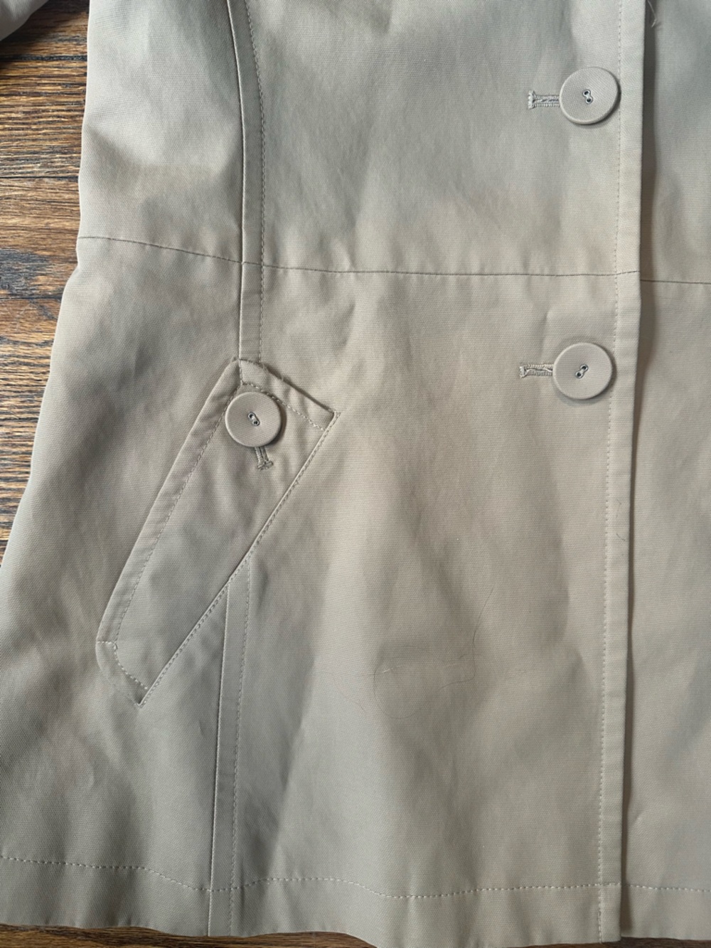 Ann Taylor LOFT Trench Coat Jacket Size 12 Tan Khaki Lightweight Classic - Picture 4 of 12